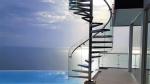 Spiral Staircase VH06S Spiral Stainless Steel Stair Tread Beech Curved Glass