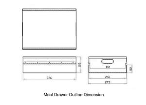 Quality Plastic Aircraft Galley Cart Drawers 273*376*105mm Easy Cleaning wholesale