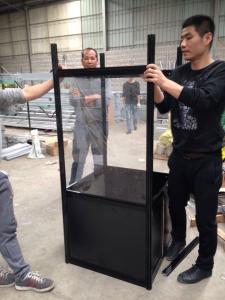 Quality 1000mm(W) Glass Display Cabinet with storage, Aluminum Double Door Glass Display Cabinet with storage Top showcase wholesale