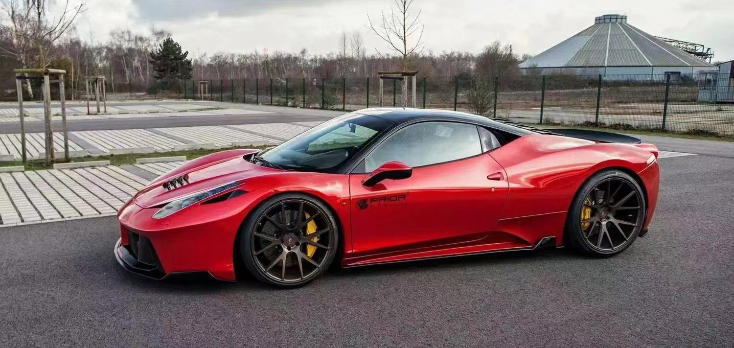 For Ferrari 458 Carbon Fiber Body Kit 458 Upgraded PD Style Front and Rear Bumper Spoiler Hood Body Kit