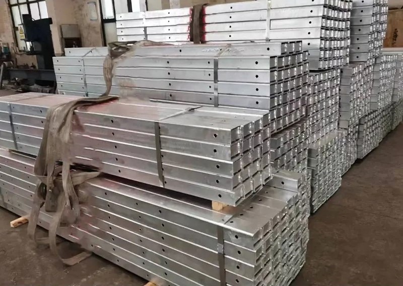 10FT 3mm Steel Cross ArmRectangular Hot Dip Galvanized Electric Pole Cross Arm