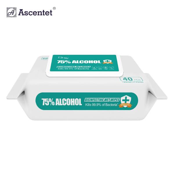 Custom 50Pcs Household Cleaning 75% Alcohol Disinfecting Wet Antibacterial Wipes