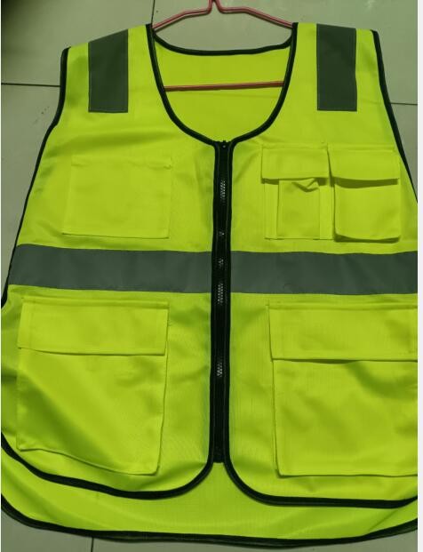 Multiple Pocket Polyester Safety Vest 120g Personalised Hi Vis Vest