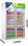 1000L Commercial Beer Coolers , Stainless Steel Upright Double Door Display