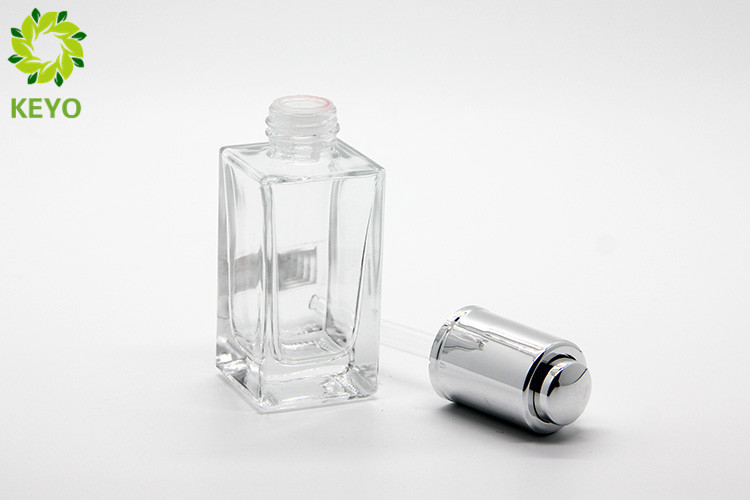 Heat Resistant Glass Liquid Foundation Packaging Bottle 30ml With Press Dropper