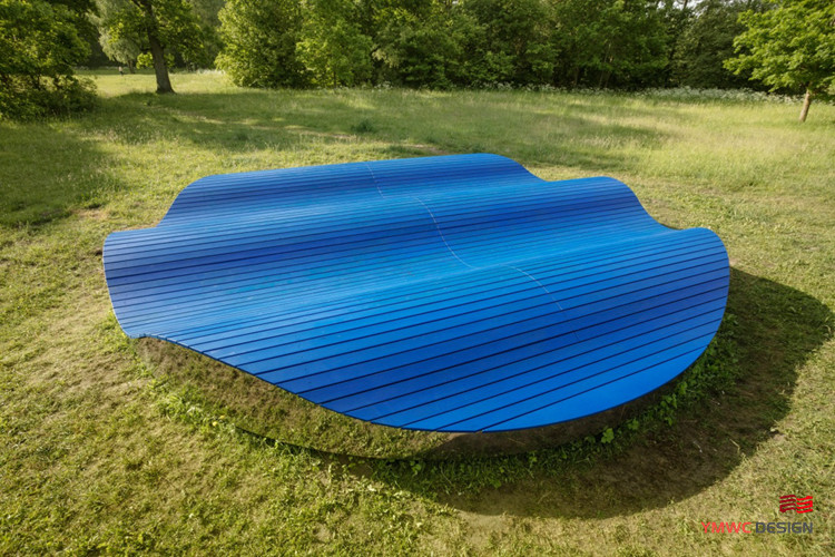 Art Seat Landscape Blue Cloud Sculpture Park Decorative Sculpture in Modernistic Style