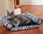 Leopard Print Memory Foam Bolster Dog Bed Suede Fabric Cover Non - Slip Bottom