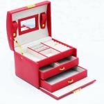 New come luxury empty jewellery box suppliers PU leather jewelry storage box
