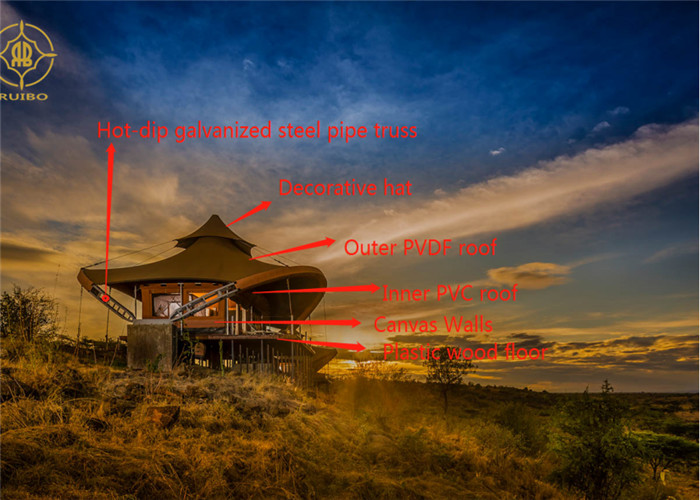 Custom Size Luxury Permanent Tents Resort Villa Membrane Structure Construction