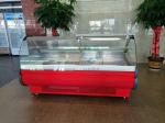 Curved Glass Butcher Meat Freezer SS304 Front Flip Lid
