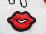 Hot Fix Motif Red Lip Embroidery Applique