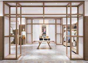 Quality Fashion Modern Clothing Display Shelves MQ-S112 Wooden With Baking Paint wholesale