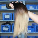 Ombre Brazilian Straight Hair Bundles Three Tone Blonde Ombre Human Hair Weave