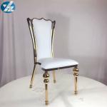 White Black Royal Crown Chair Wedding Banquet Chair Stainless Steel Gold Round