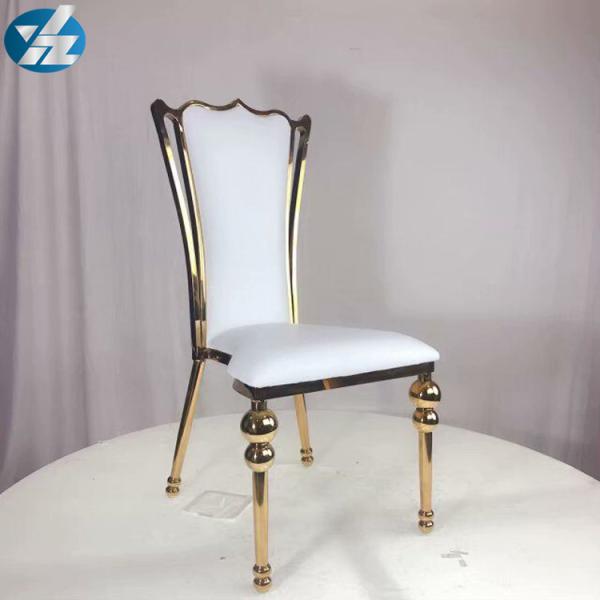 White Black Royal Crown Chair Wedding Banquet Chair Stainless Steel Gold Round