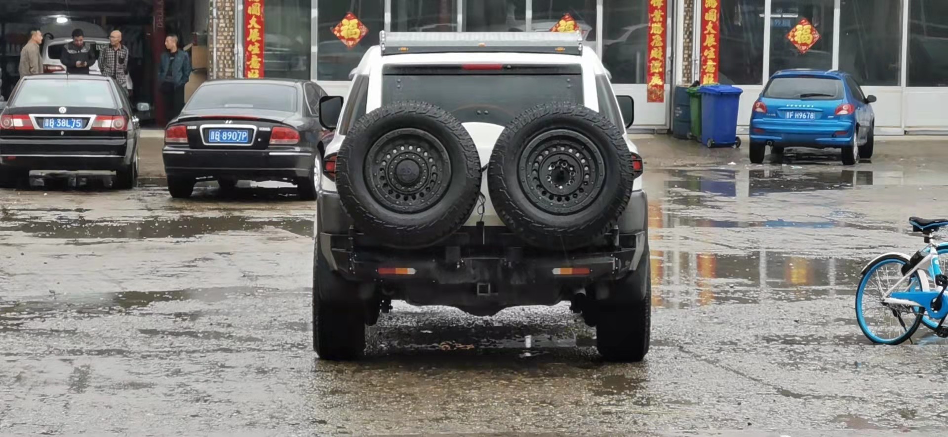 Toyota FJ Cruiser Winch Bull Bar Front Bumper Rear Bumper with Tire Carrier Jerrycan Holder