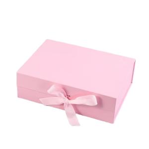 Quality Custom Logo Size Luxury Magnetic Flip Wig Cosmetic Packaging Gift Box With Ribbon Magnetic Closure wholesale