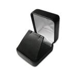 Charming Black Small Leather Jewelry Box Silk Screen Printing For Earring