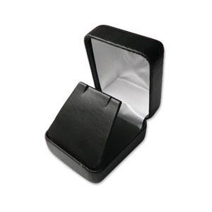 Quality Charming Black Small Leather Jewelry Box Silk Screen Printing For Earring Storaging wholesale