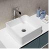 Buy cheap White Square Counter Top Wash Hand Basin Artificial Stone Bathroom Sink from wholesalers