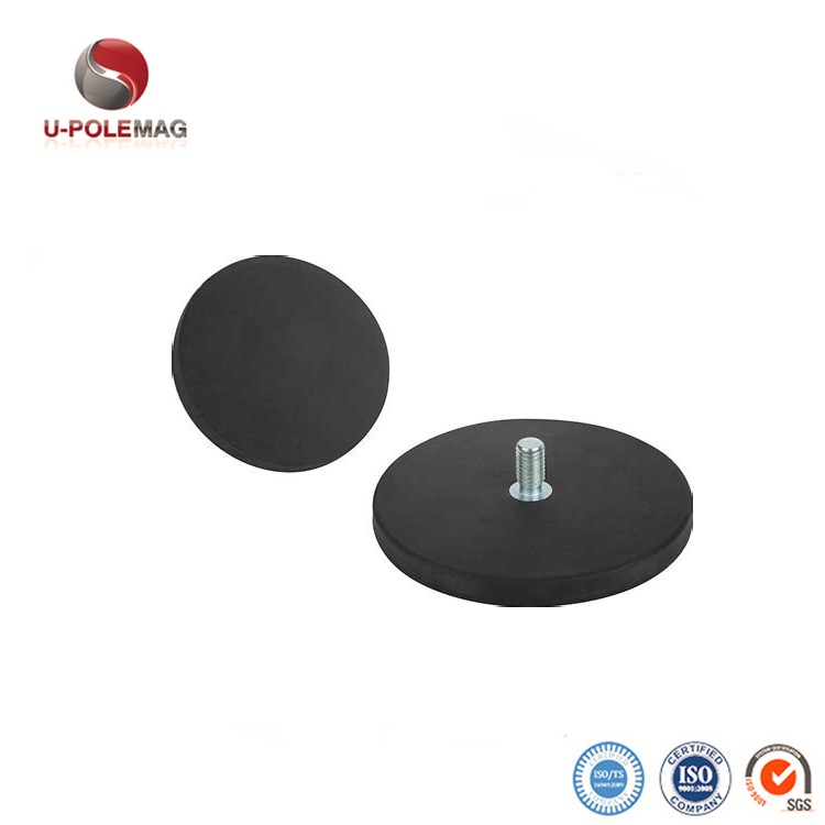 Disc Neodymium Magnet Custom Size M6 M8 Rubber Coated Pot Magnet