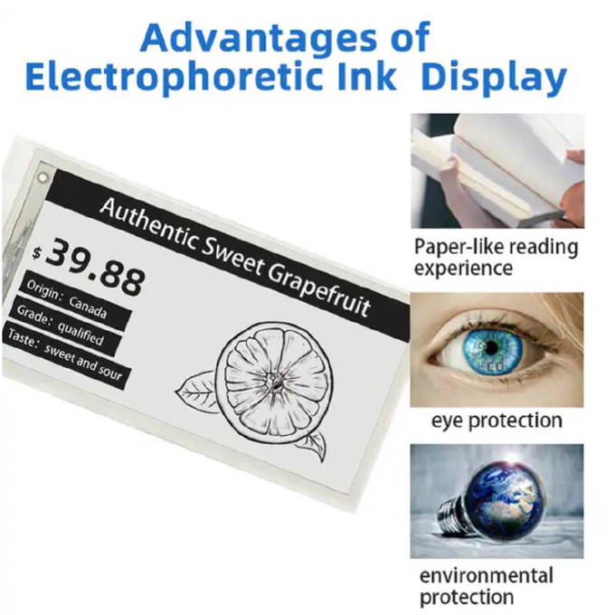 2.9 Inch E-Paper Display Module - Black & White E-Ink Screen (296 x 128) with SPI Interface