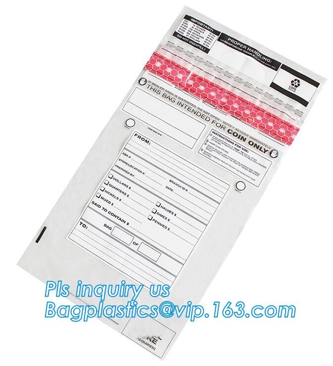 Opaque Tamper Evident Sealing Plastic Bank Money Steb Security Bag / Custom Self Adhesive Plastic Courier Bag, bagease