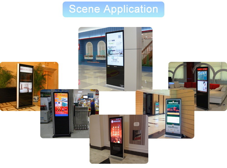 65 Inch Floor Standing Kiosk , Digital Information Display Monitors