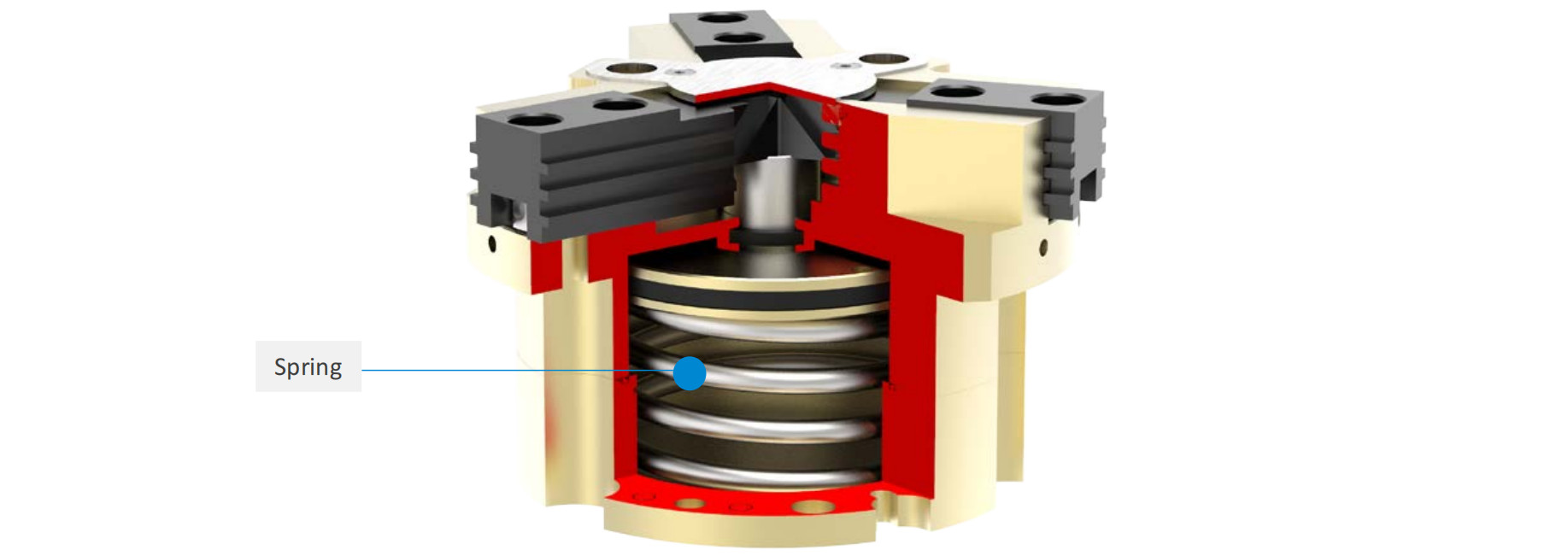 Hollow Structure 3 Jaw Pneumatic Gripper THB Stainless Steel Pneumatic Gripper