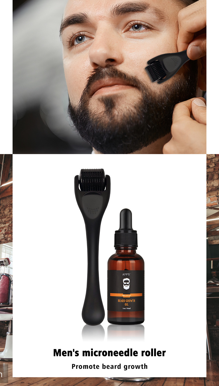 Men's Personal Care Organic Argan Oil For Beard Growth With Roller