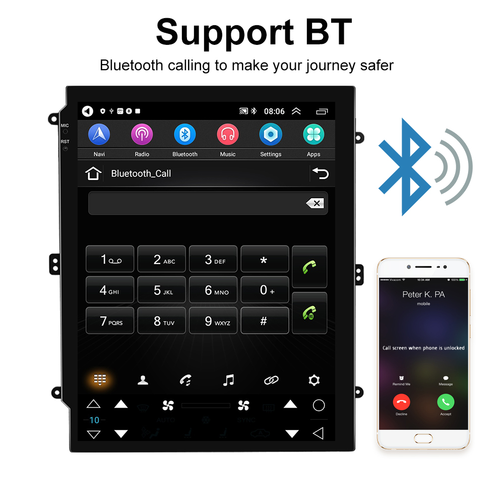 Android 10.1 GPS Navigation 2 32G Car Radio 9.7'' 2 DIN with Built-in Wireless CarPlay