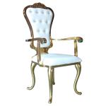 Luxury Armchair Bridal Shower Chair Gold SS Frame For Hotel Event Reception