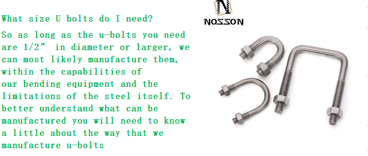 ANSI/ASME Standard M3-M20 Stainless Steel U-Bolt for Construction and Installation Zinc Plated Cross Pipe Stuck