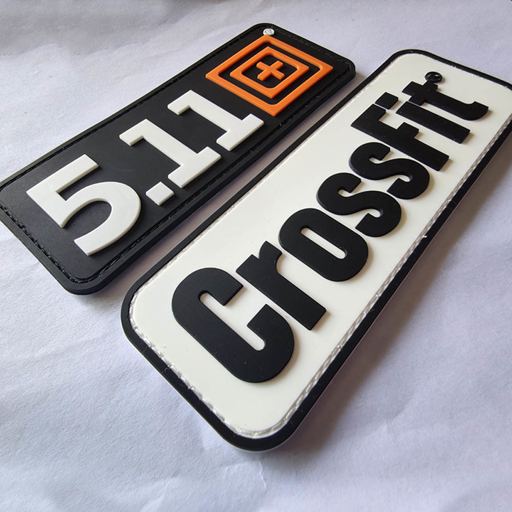 Rifle Guns Shape PVC Badge Patch 3.5'' Width Silicone Rubber Material For Military
