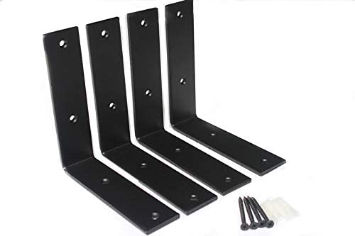 Store Display Shelf Brackets Black L Shelf Bracket for Wooden Furniture Bed Chairs