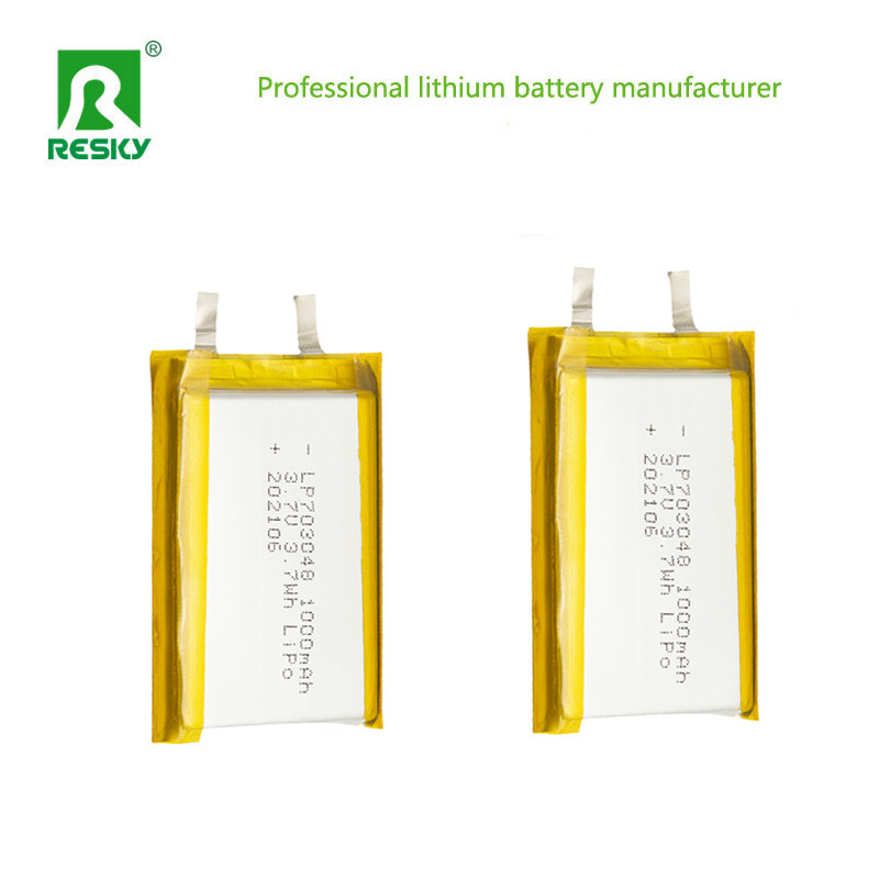 Power Lithium Ion Cell 703048 3.7v 1000mAh 3.7wh Rechargeable Lithium Li-Ion Polymer Battery
