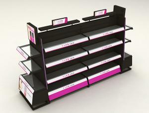 Quality Stainless Steel Cosmetic Display Shelves With Light Box Customized Shape wholesale