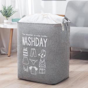 Quality White Kids Baby Cotton Canvas Fabric Storage Bin Dirty Cloth Toys Collecting Basket Set Foldable Custom Laundry Bags wholesale