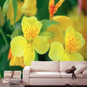 Quality DJ01-042S Yellow Nov Woven Fabric Flower Interior Decoration Wallpapers (OEM) wholesale