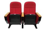 Writing Pad Church Auditorium Chairs 100% Acrylic Fabric Folding Seat Solid Wood
