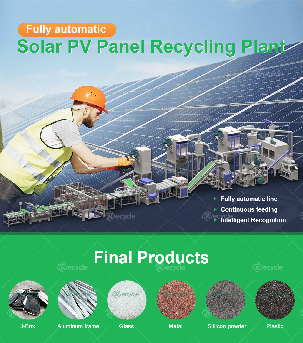 Metal Bifacial Solar Panel Recycling Line Physical No Pollution Function for PV Panels