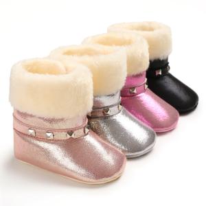 Quality New arrived PU Leather girl princess 0-18 months girl Holiday party baby boots wholesale