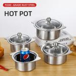 Factory Price Silver Kitchenware Soup Pot Double-flavor Cooking Pot Mini Hotpots