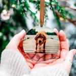 handcrafted Christmas Pet Photo Memorial Ornament UV print