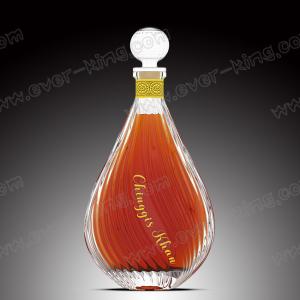 Quality Round Cork Wine Empty Whiskey Glass Bottle High Capacity Transparent Simple wholesale