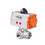 304/316 Stainless Steel Pneumatic Three-Way Ball Valve for Household Usage at