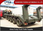 Low Bed Tractor Trailer Lowboy Semi Trailer 4 Axle Heavy Equipment Transport
