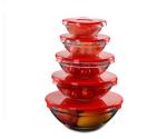 cheap good quality clear glass bowl with lid in stock