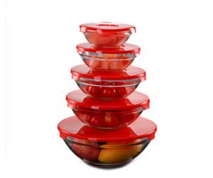 Quality cheap good quality clear glass bowl with lid in stock wholesale