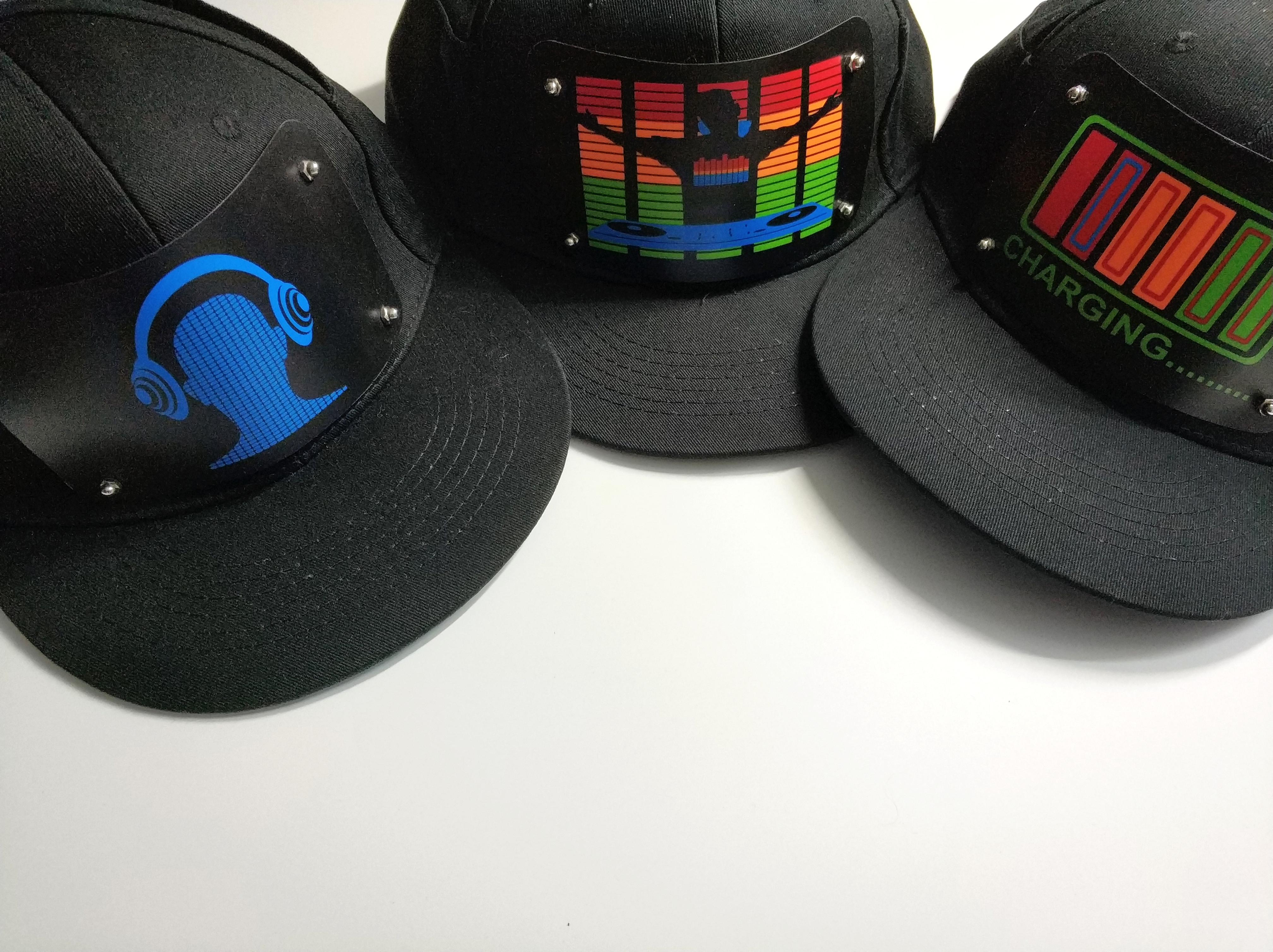 wholesale advertising LED Cap Party Custom Sound Activated EL Hat Light Up El Flashing Music Cap With Inverter